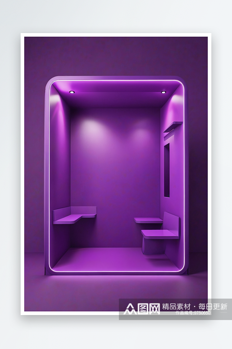 紫色产品展台三维图形素材