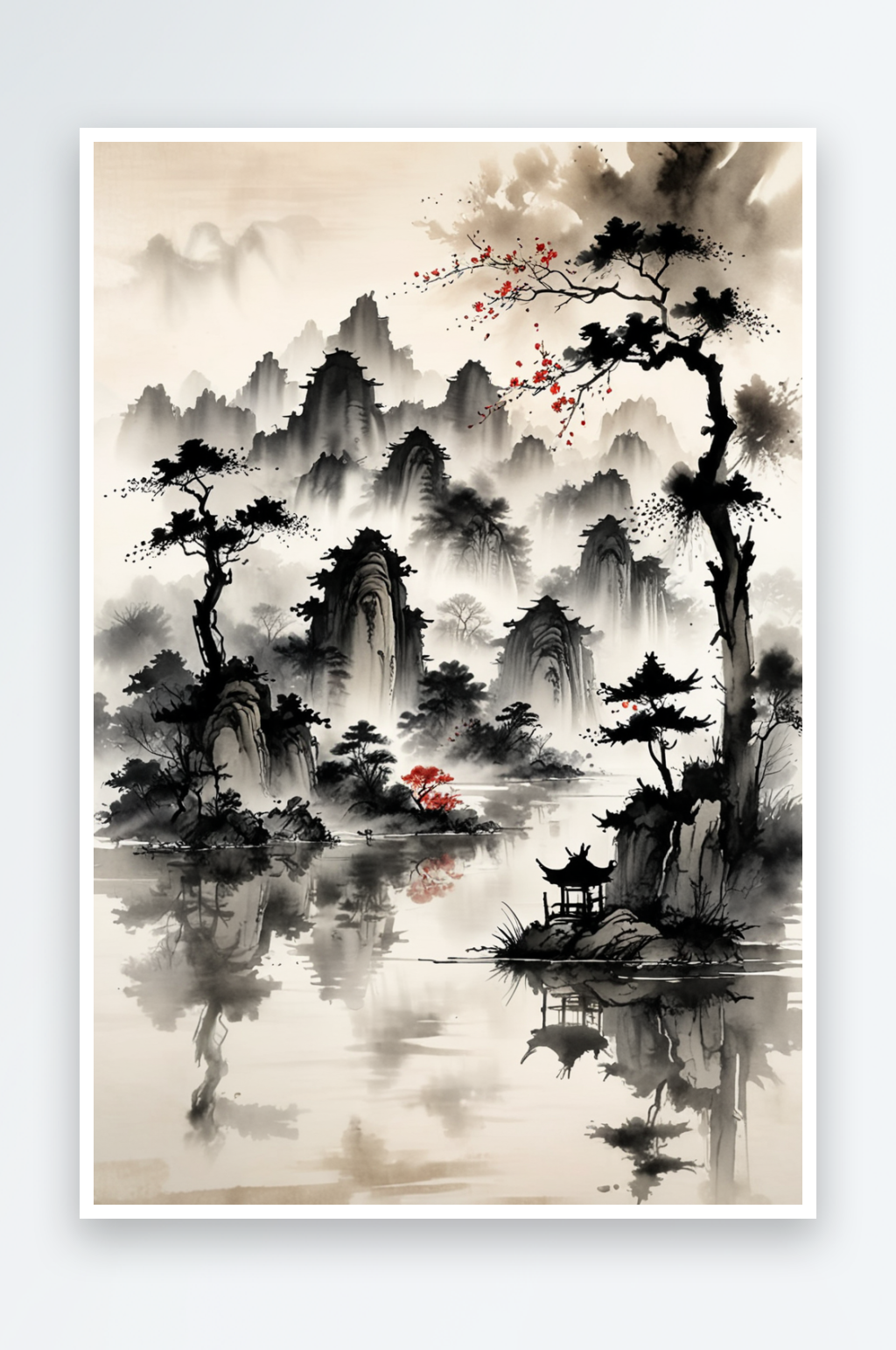 新风水墨风景图片素材