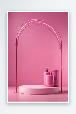 粉色产品展台三维图形
