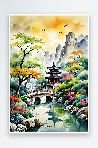 中式古典园林图片风