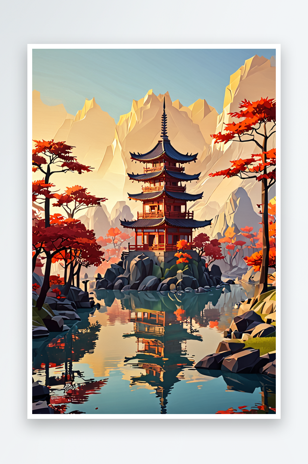 宝塔山特写元素图片素材