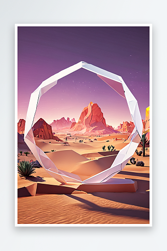未来沙漠风格现代抽象几何电商物品展