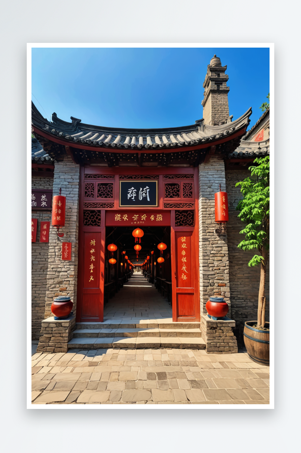 中山东济南章丘区明水古城酒坊素材