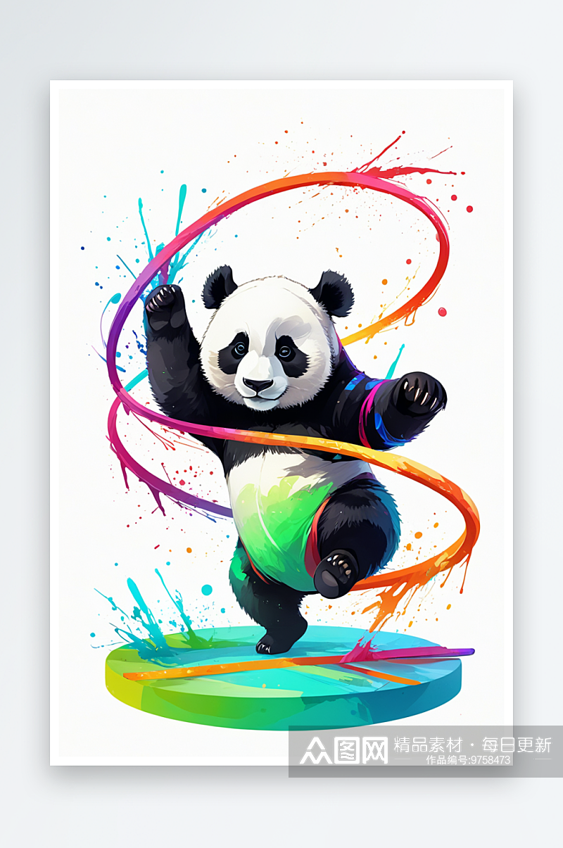 熊猫体操元素图片素材