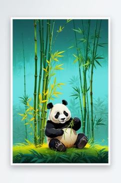 熊猫春笋元素图片
