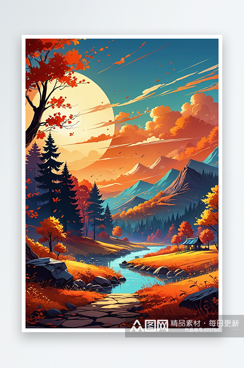 手机壁纸秋天的风景素材