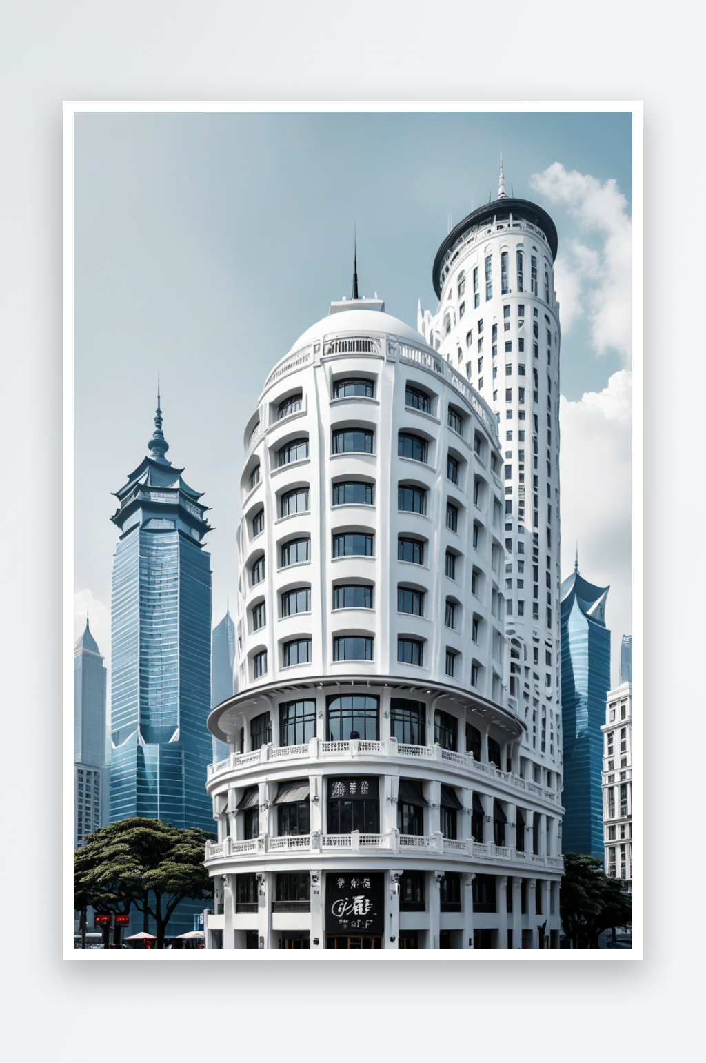 上海建筑酒店白图片素材