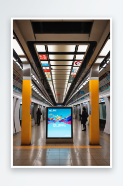 北京地铁站换乘通道空白广告屏
