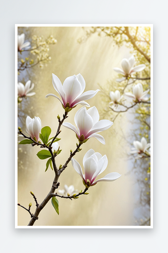 野生植物拍摄主题春天玉兰花植物树木白色玉