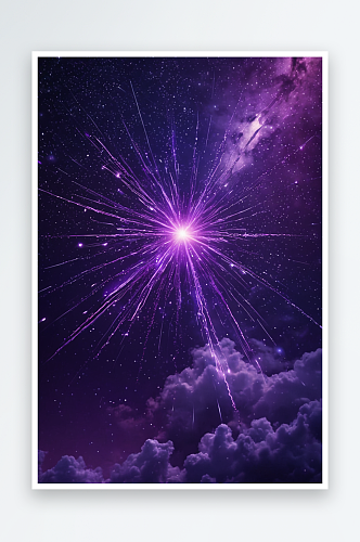 数码紫色夜空流星抽象图形海报背景图片