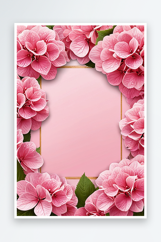 数码粉色绣球花邀请卡装饰抽象图形海报背景