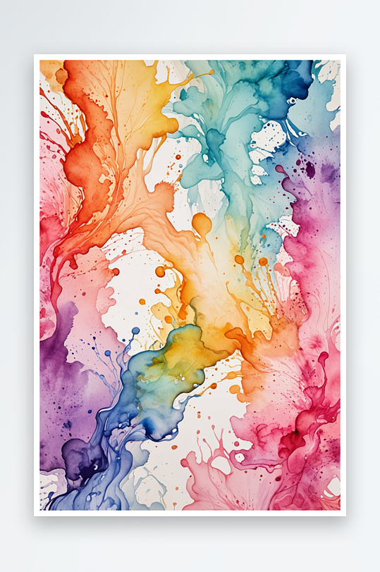 彩色水彩抽象流体画设计海报背景图片