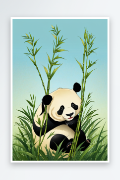 熊猫春笋艺术图片