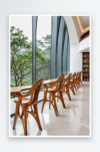 广西柳州市图书馆新馆靠窗高脚椅