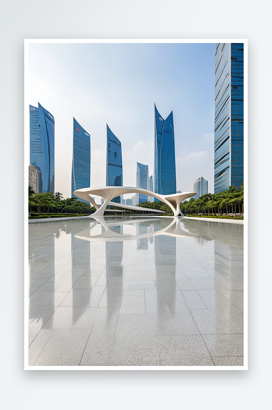 广东省深圳现代建筑广场背景