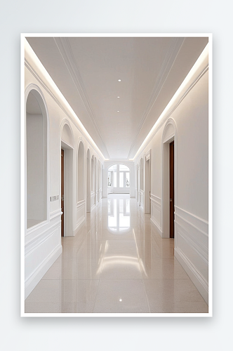 白色简约风格的高级写字楼走廊通道