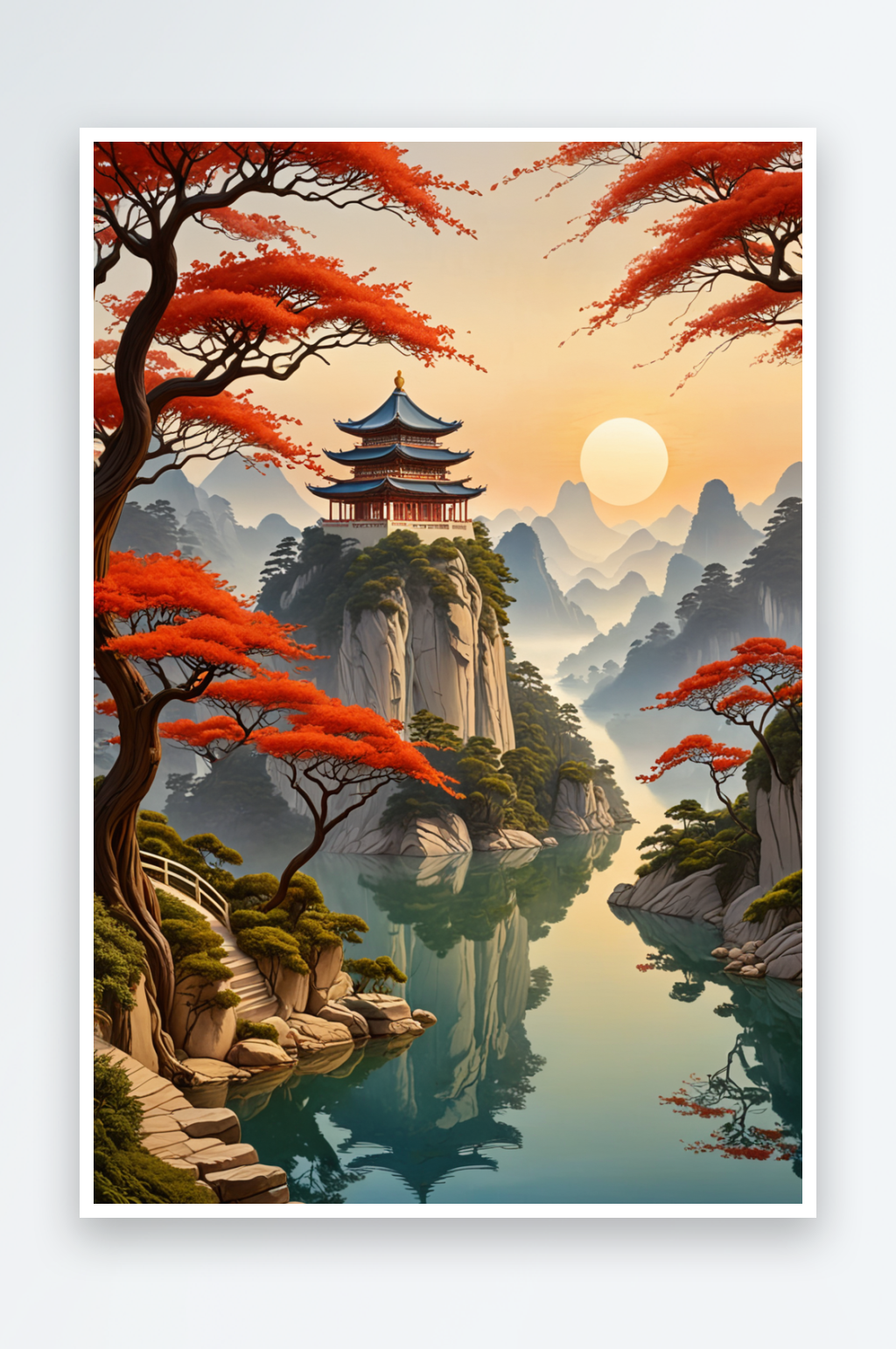新中山水艺术图片素材