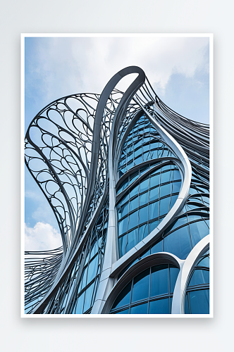 抽象的钢结构时尚建筑