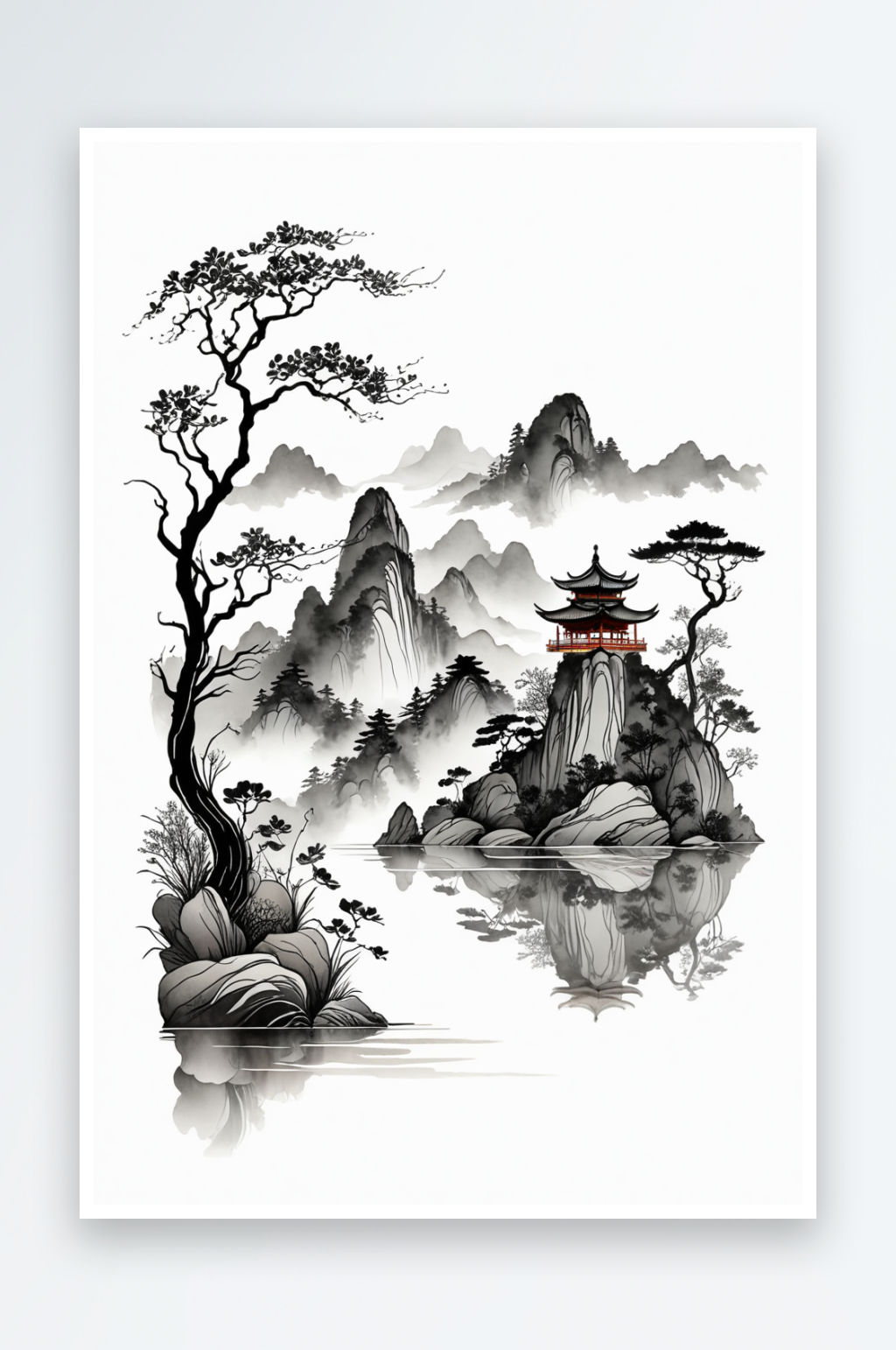 新风水墨风景壁纸素材