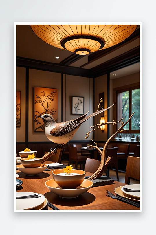 日料餐厅餐饮空间温馨日式餐具烧鸟