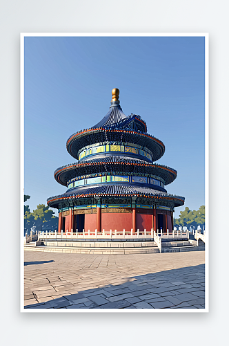 北京天坛公园祈年殿古建筑景区城市