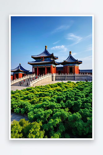 北京天坛公园景区祈年殿古建筑旅游