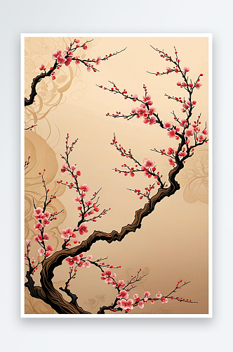 中式古风梅花艺术图片