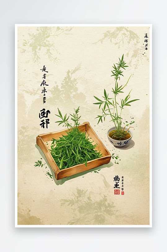 中传统文化清明吃艾草青团