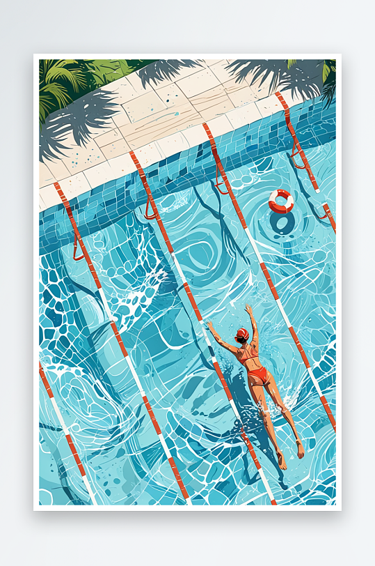 游泳池插画艺术图片