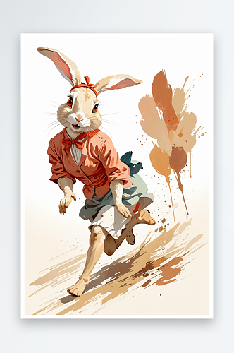 兔来运转系列大兔子和少女