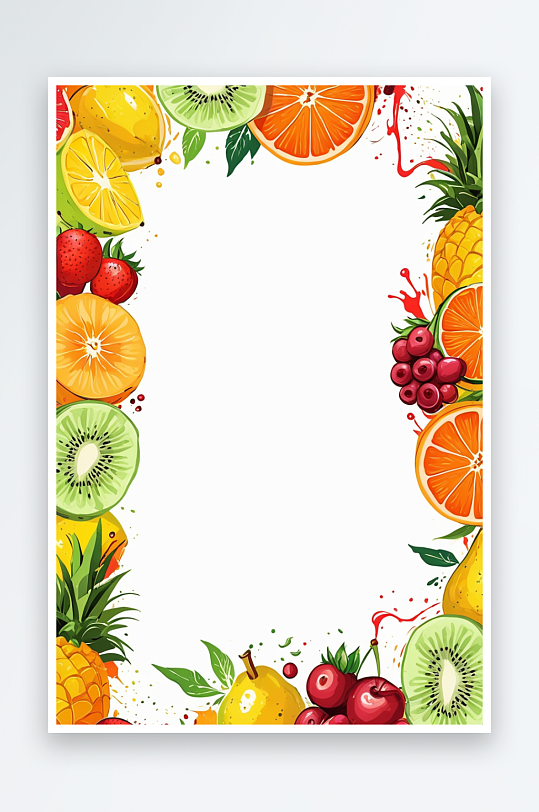 水果边框插画图片