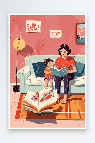 母亲节和孩子一起读书