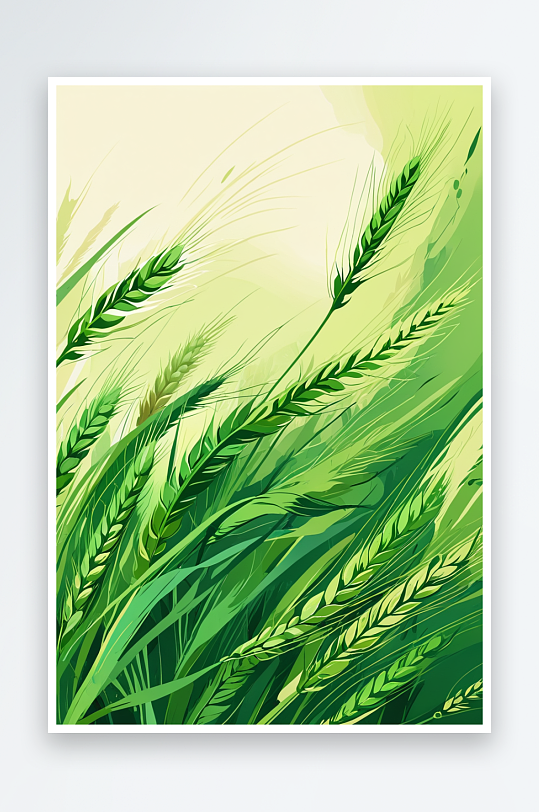绿色麦穗装饰背景