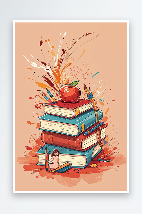 教师节插画辛勤劳动二