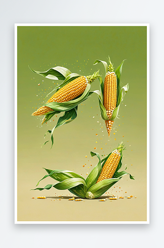 健康食品玉米的插画
