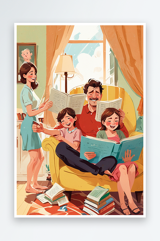 家庭读书陪伴图片