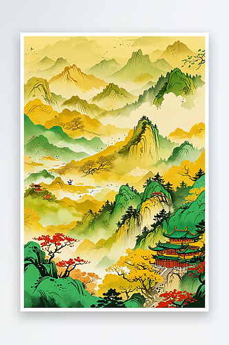 黄色中风青山背景