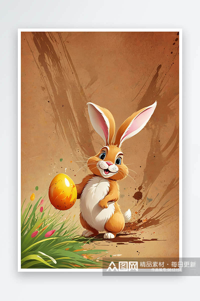 复活节快乐兔子和蛋素材