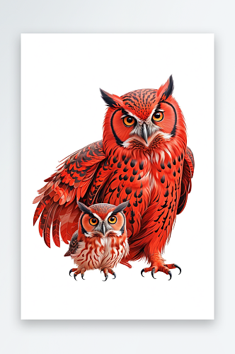 背景分离动物系列组图共多幅红色猫头鹰