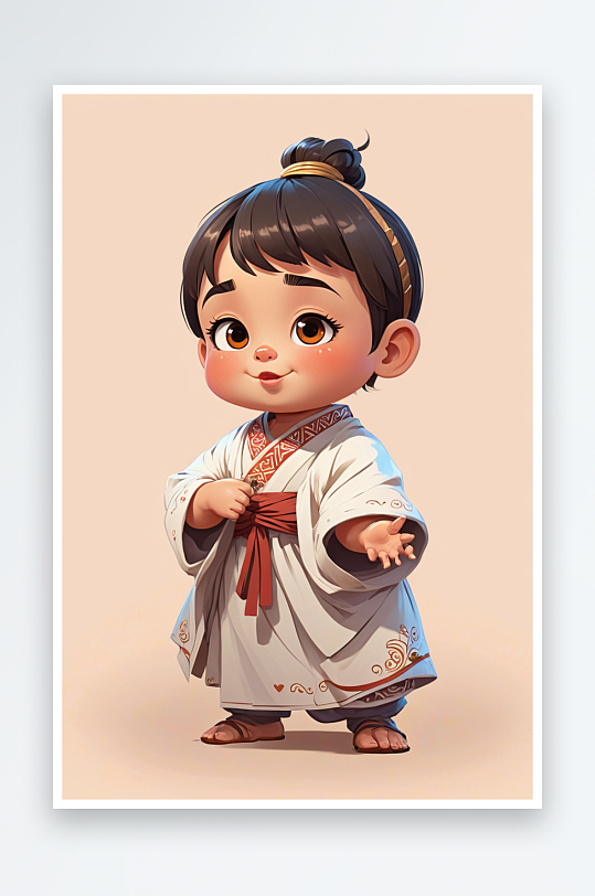 數(shù)字藝術(shù)版可愛的古代卡通人物