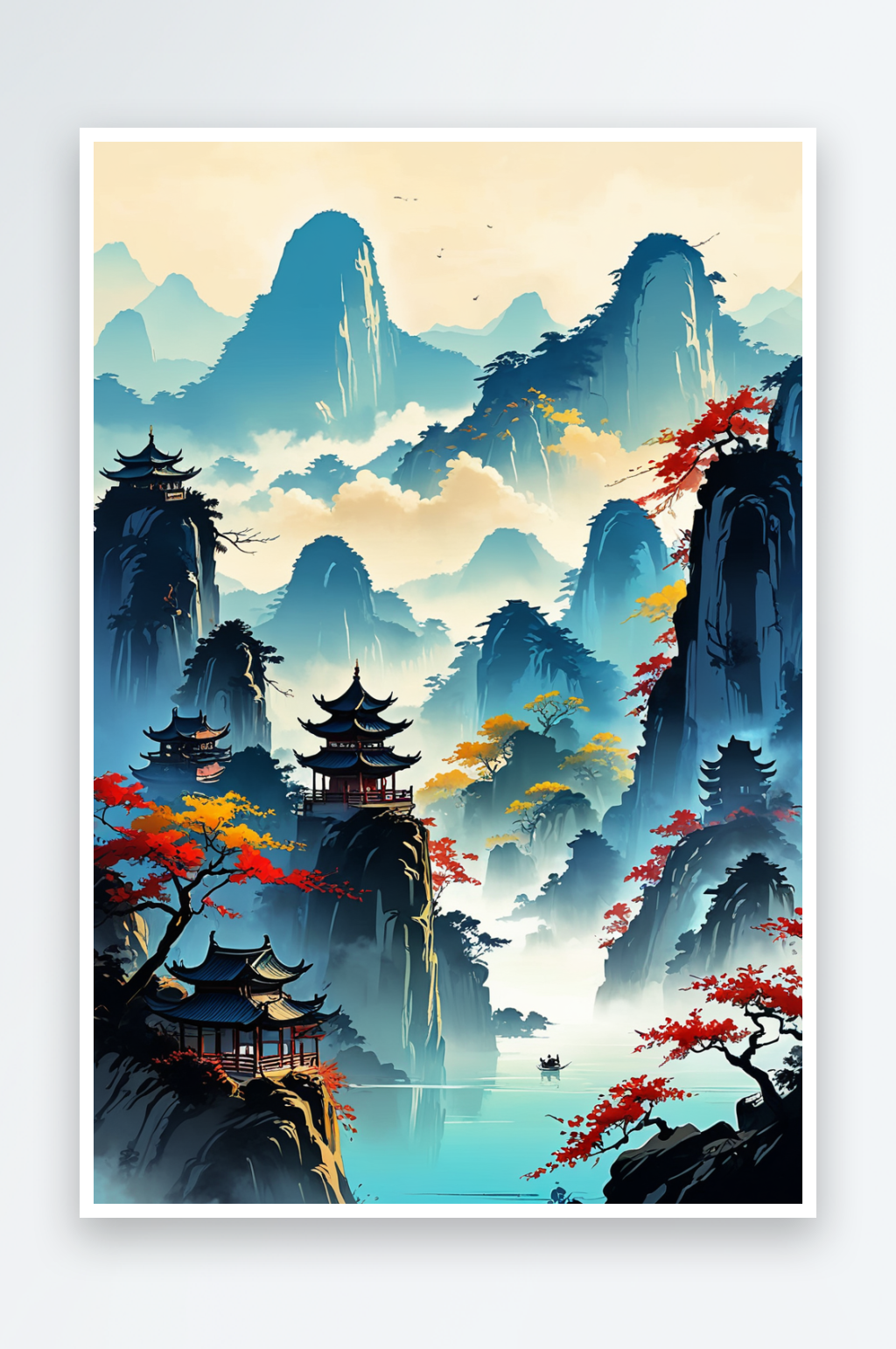 竖幅中山特写图片素材