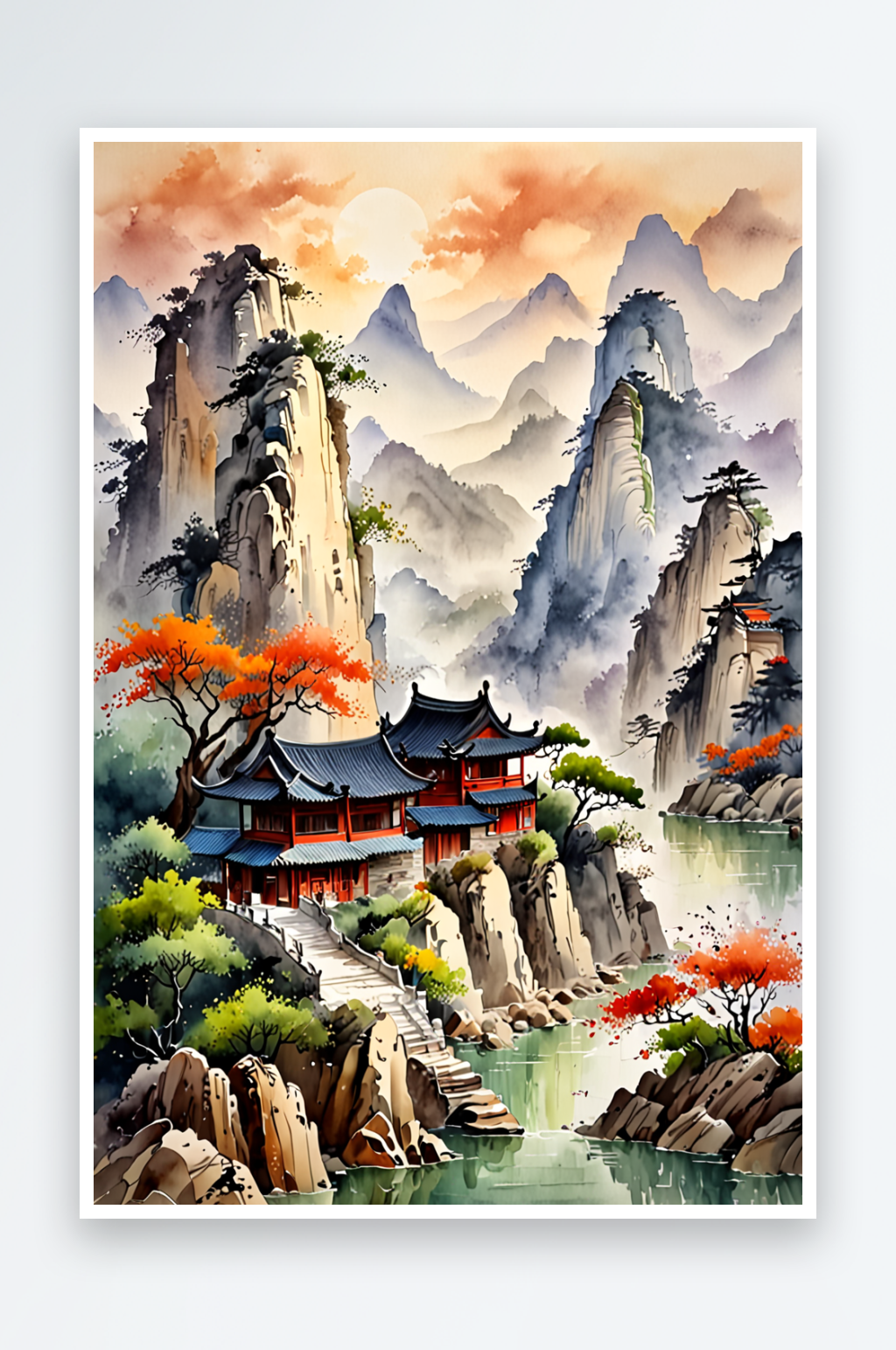 中山近景特写图片素材