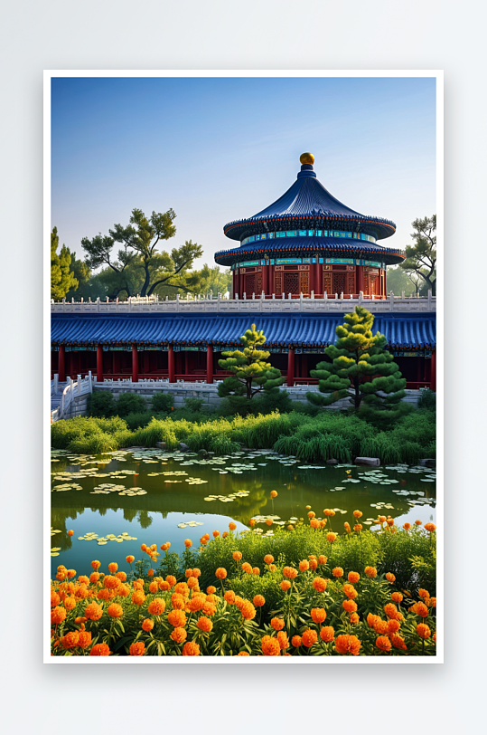 北京天坛公园祈年殿古建筑景区城市