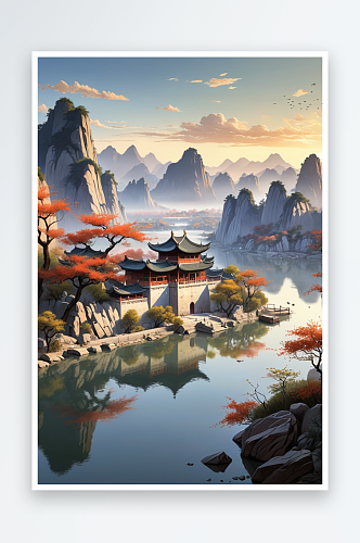中式古风风景图片