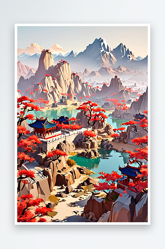 中式山水风景图片