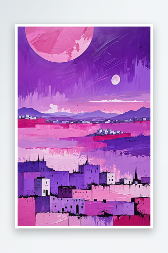紫粉色的月亮之城