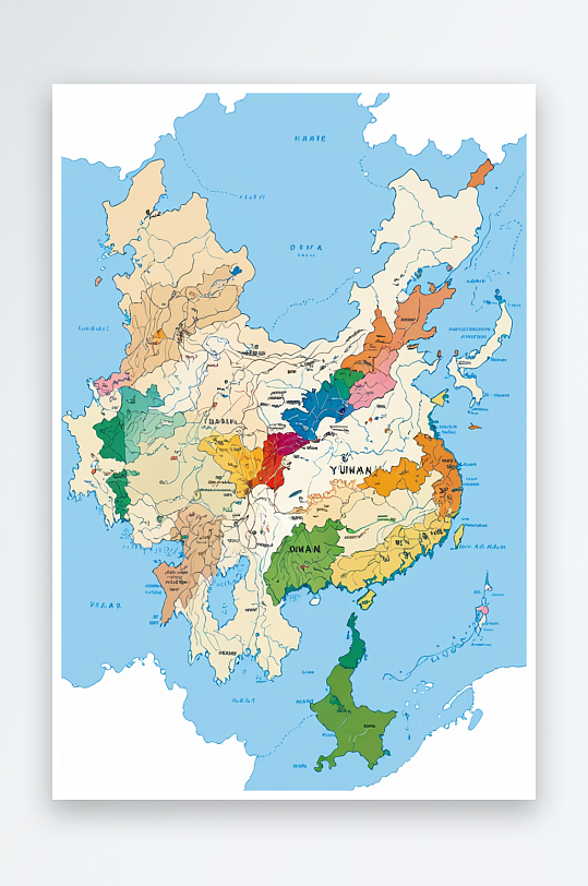 云南地图元素图片