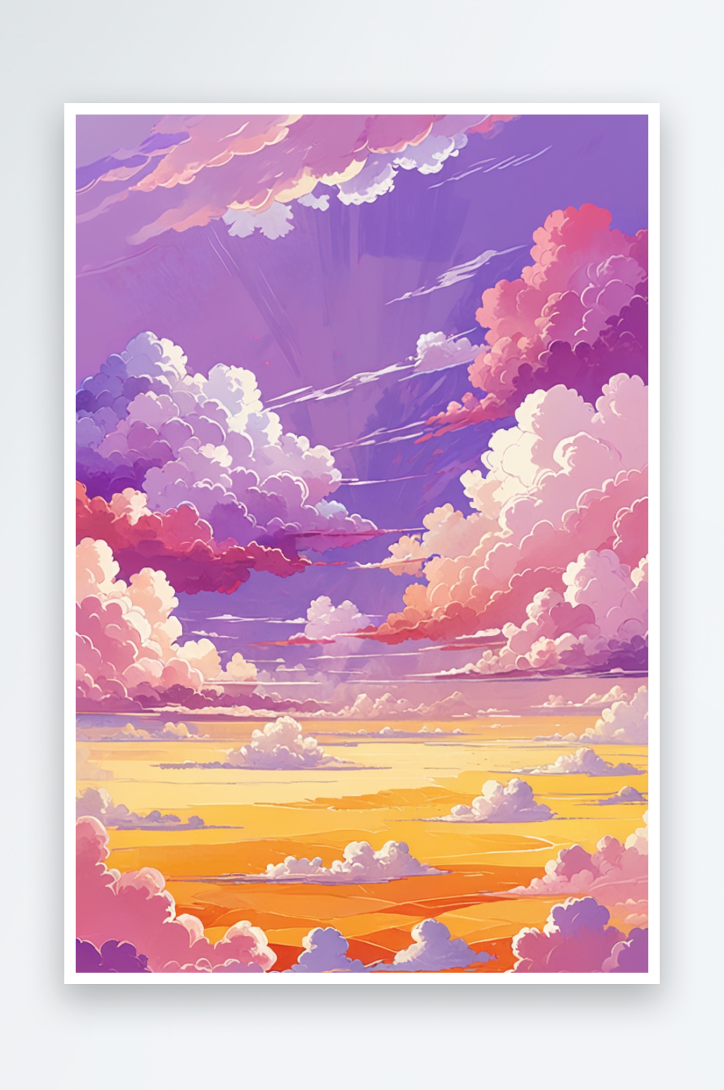 云层里一本书插画背景素材