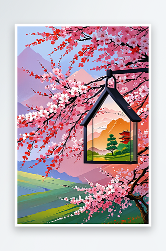 樱花锁屏元素图片