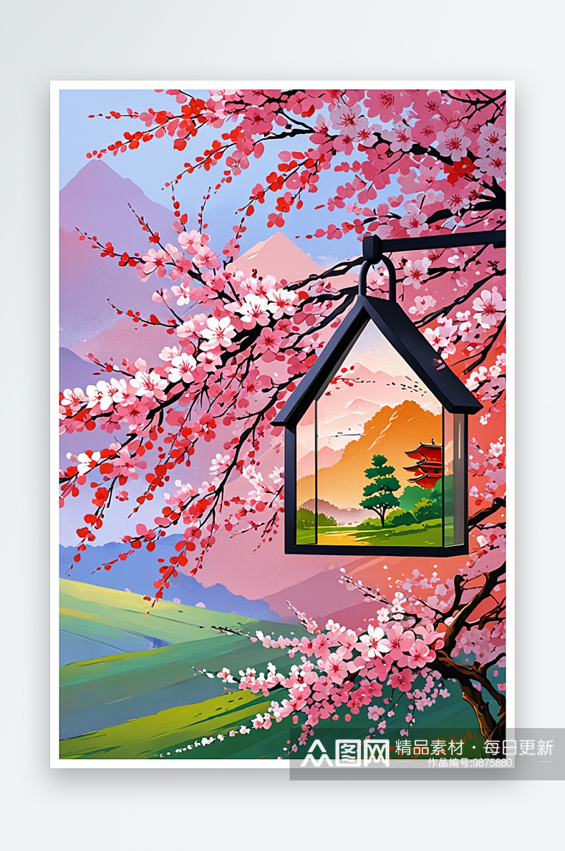 樱花锁屏元素图片素材